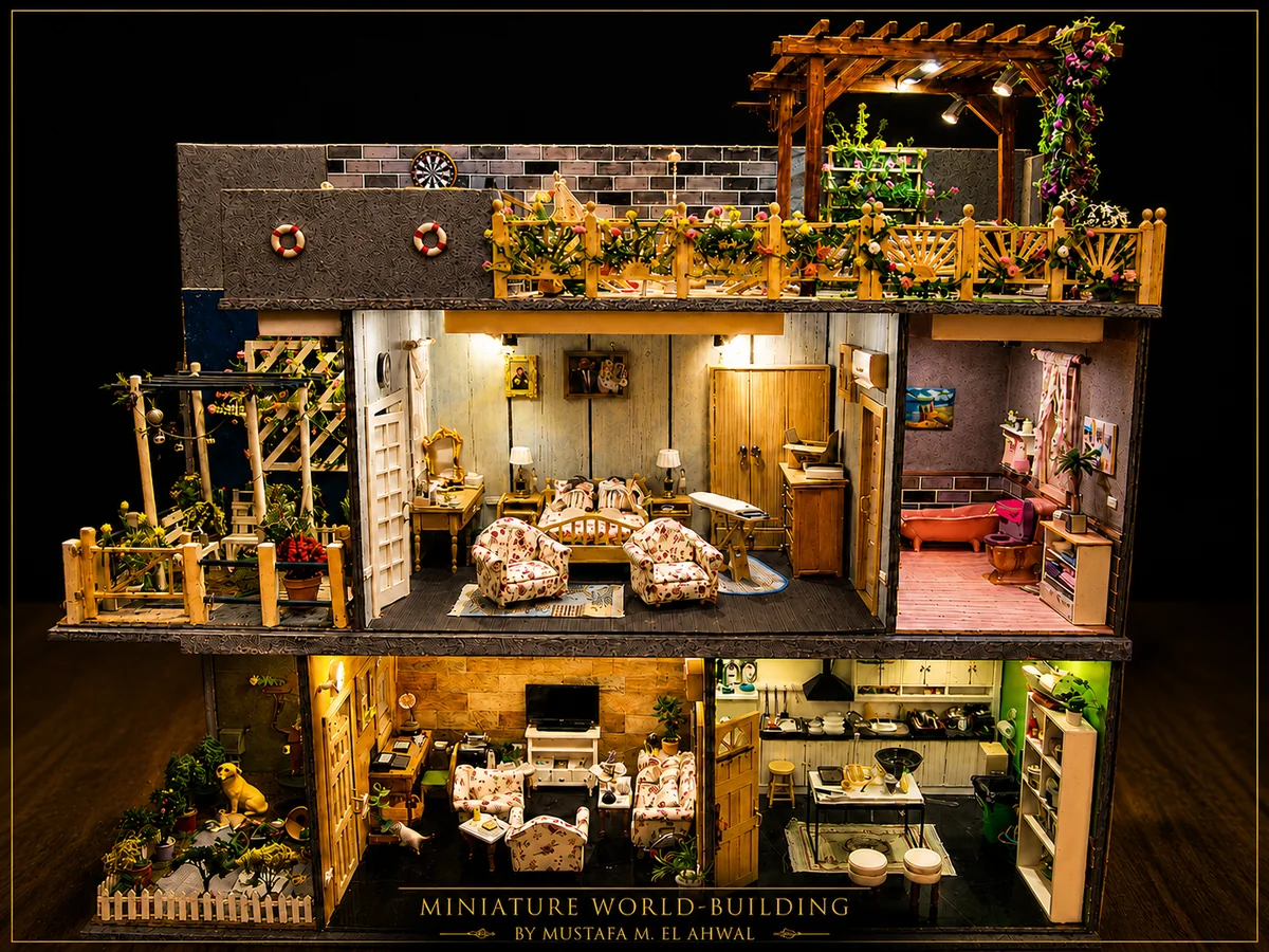 Miniature house craftsmanship by Mustafa EL Ahwal 1