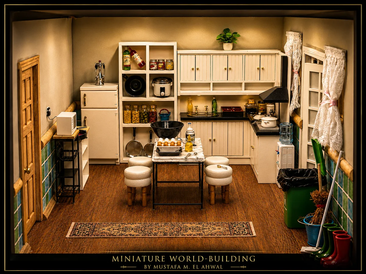 Miniature house craftsmanship by Mustafa EL Ahwal 10
